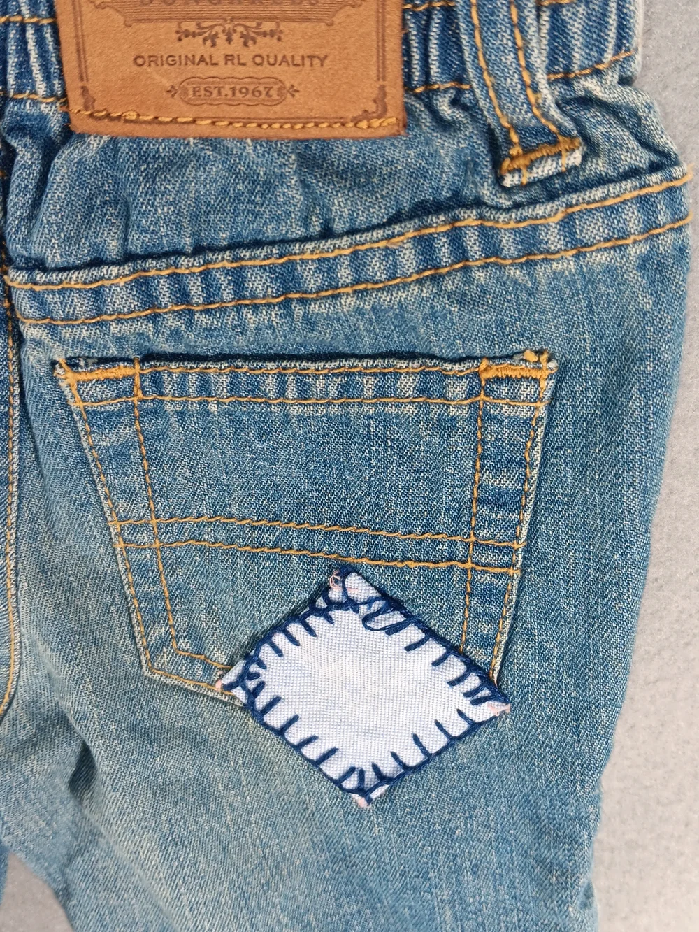 Ralph Lauren Dungarees Jeans Size 18 Months Baby Boys Girls Patches Y2K 90s Rare